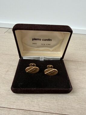 Pierre Cardin Gold Oval Signature Cufflinks
